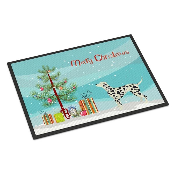 Carolines Treasures 18 x 27 in. Dalmatian Christmas Tree Indoor or Outdoor Mat CK3534MAT